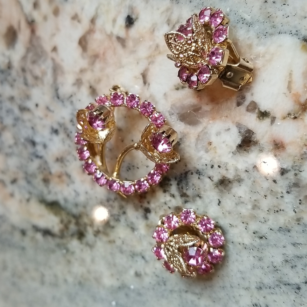 Vintage TULIP Brooch and Clip Earrings Set